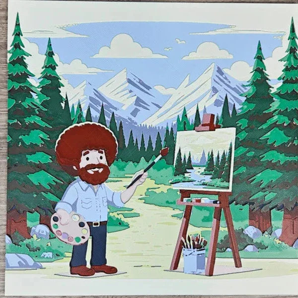 Bob Ross Cartoon