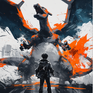 Charizard and Trainer Color Pop