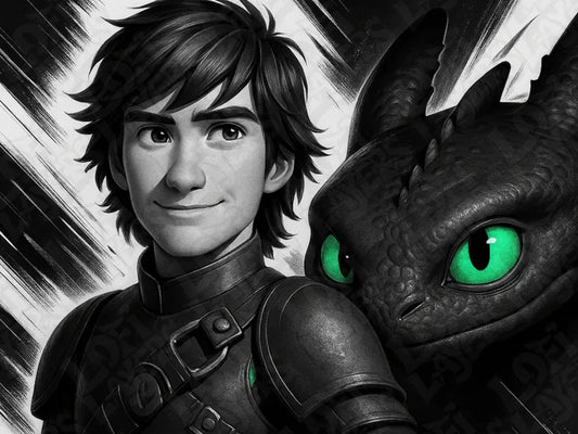 Hiccup and Toothless Color Pop