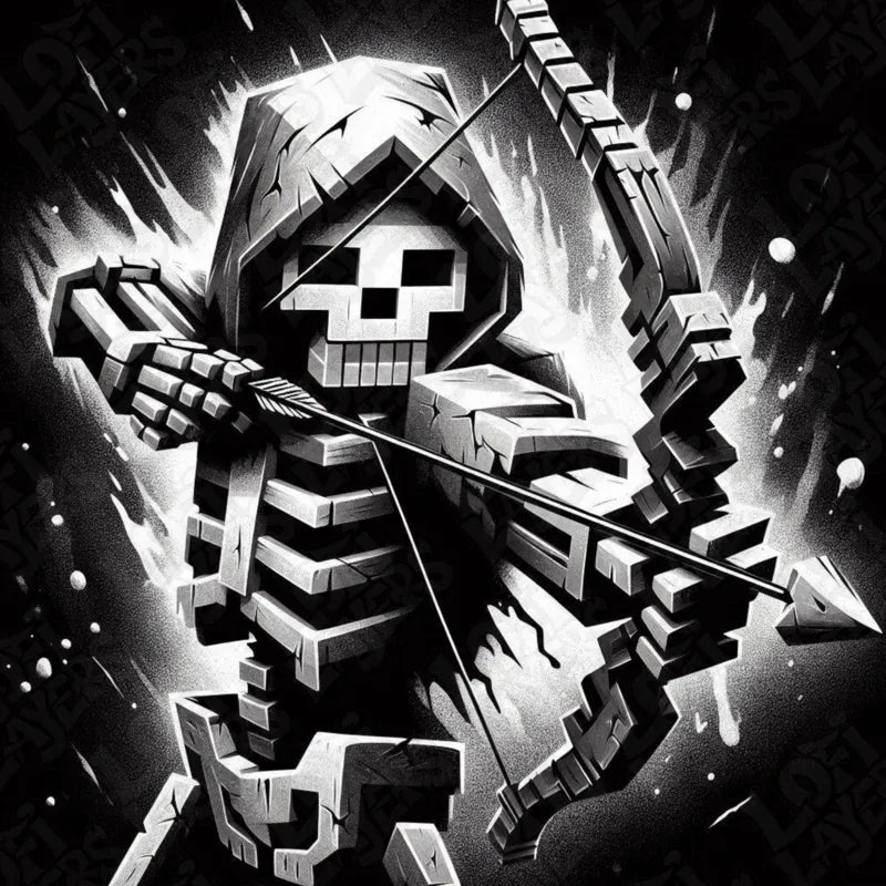 Minecraft Skeleton Monochrome