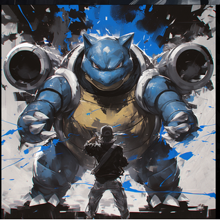 Blastoise and Trainer Color Pop